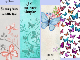 Butterfly Bookmarks, Set of 8, Printable