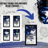 PRINTABLE Valentine's Day Cards - Valentines Gothic Fairy Blue Period - 2.5 x 3.5 | All Boy Characters - PDF US Letter - 12 Cards - Image 4