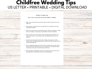 Childfree Wedding Tips