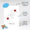 I Miss You 5x7 Printable Greeting Card, Instant Download - Image 3