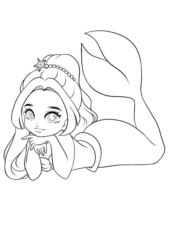Chibi Mermaids Coloring Pages - Image 6