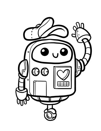 Chibi Robots Coloring Pages - Image 3