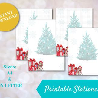 Christmas dotted printable stationery