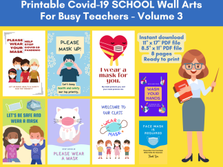 Printable Covid-19 School Wall Arts Teachers Volume 3
