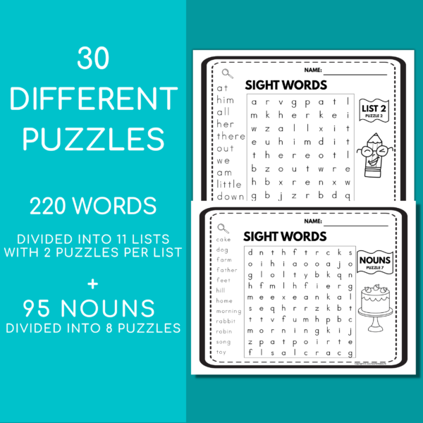sample pages of puzzles
