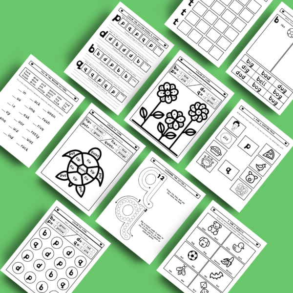 Dyslexia Letter Reversals Worksheets for b, d, p, q, t and f - Image 4