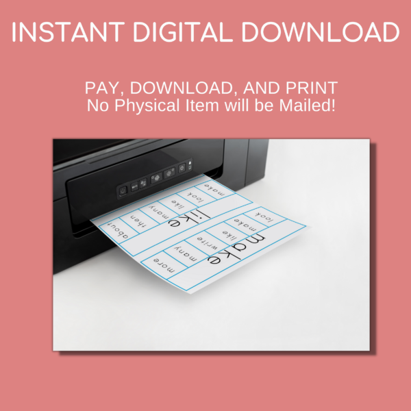 Print the Fry sight words clip cards from your home printer