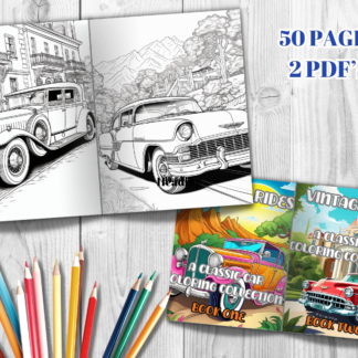 Vintage Rides: A Classic Car Coloring Collection/DIGITAL DOWLOAD!