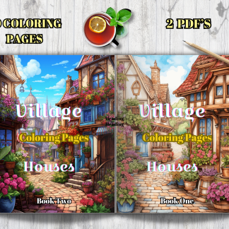 Village Houses Coloring Pages/ Digital Download!