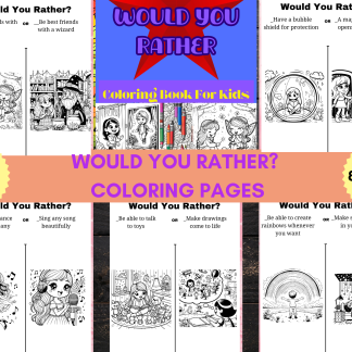 Would You Rather? Coloring Pages-Super Powers Edition! Printables/Digital Download
