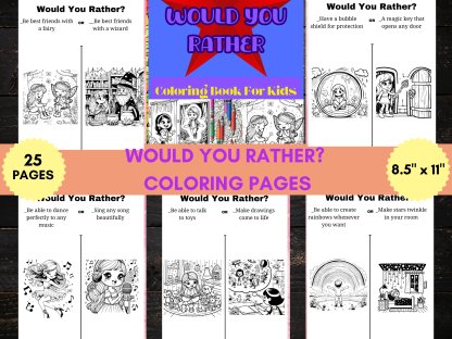 Would You Rather? Coloring Pages-Super Powers Edition! Printables/Digital Download