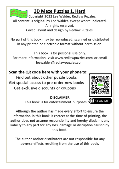 Downloadable Printable '3D' Maze Puzzle Book [Hard] for Adults & Children: 90+ mazes - Image 2