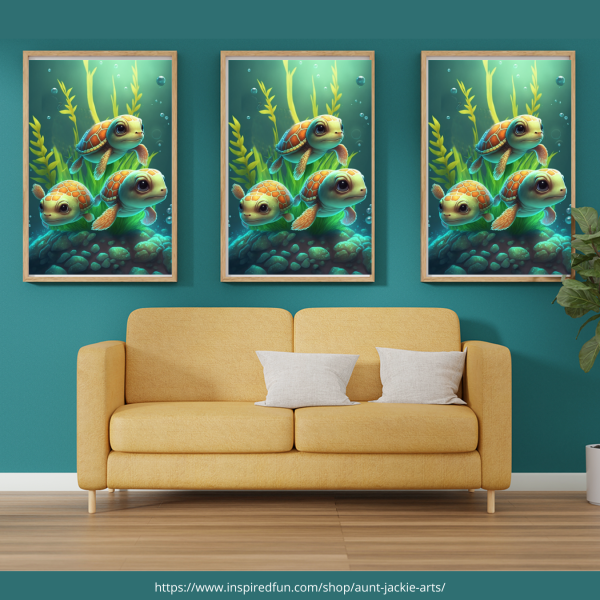 Wall Art Turtle Trio