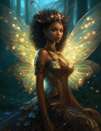 Enchanted Ebony: A Celebration of Black Fairy Magic Coloring Pages/Digital Download! - Image 2