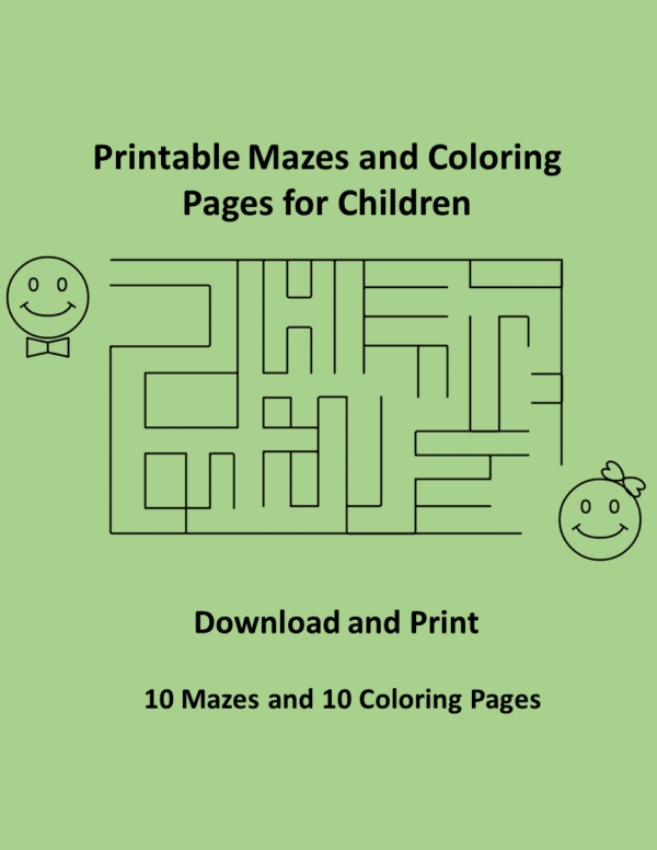mazes and coloring pages