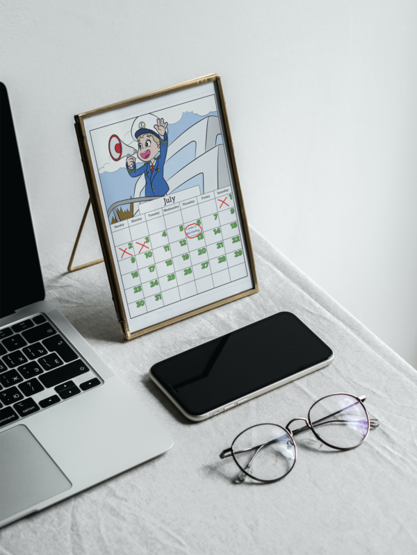 2023 Cute Sailors Coloring Calendar - Sunday Start - Image 4
