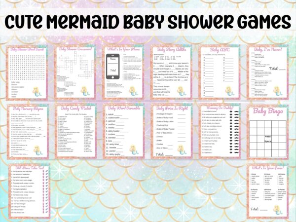 Cute Mermaid Baby Shower Games