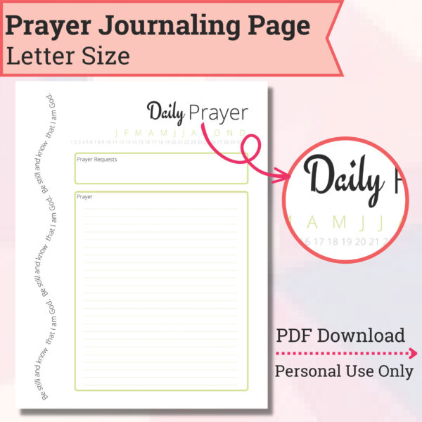 Daily Prayer Journal Page