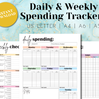 daily & weekly spending budget printable