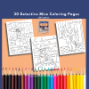 PRINTABLE COLORING Pages | Detective Mouse Adult and Tween Coloring Book and Journal Prompt Pages, 65 Pages, Mouse, Detective, Prompts, US - Image 4