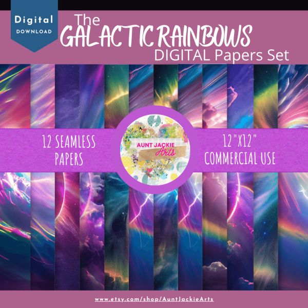 Galactic Rainbows Digital Paper Set 1 of 3
