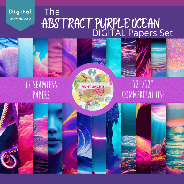 Digital-Paper-Majestic-Purple-Ocean-Bioluminescent 1