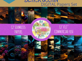 Digital Paper - Majestic Black Ocean Bioluminescent - Page 1