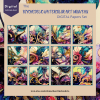 DIGITAL PAPER Bundle - Psychedelic Watercolor Art Nouveau Digital Papers 12 - Papers Pack 12 - 12x12 - jpg png - 6000px - Set 7 of 7 - Image 2