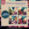 DIGITAL PAPER Bundle - Psychedelic Watercolor Art Nouveau Digital Papers 12 - Papers Pack 12 - 12x12 - jpg png - 6000px - Set 7 of 7 - Image 4