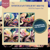 DIGITAL PAPER Bundle - Psychedelic Watercolor Art Nouveau Digital Papers 12 - Papers Pack 12 - 12x12 - jpg png - 6000px - Set 3 of 7 - Image 5