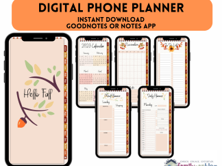 Fall-themed Digital Phone Planner