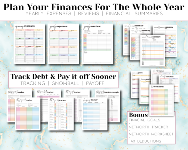 Ultimate Budget Binder & Financial Planner with cash envelope system, debt tracker,savings tracker, bill tracker, and more! - Image 5