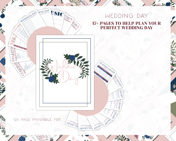 Navy & Green Wedding Planner Printable, Wedding Binder Printable, Wedding Planner Organizer, Wedding Planning Book, Printable Wedding planner Kit - Image 7
