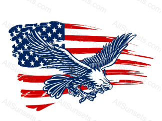 Flying Eagle Grunge Torn American Flag