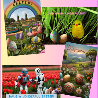 four different Easter cards
