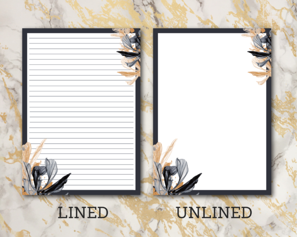 Printable Elegant Floral Stationery - Printable Note Paper, Letter Writing Paper, Digital Letter Paper, Digital Download - Image 2