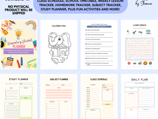 Elementary Student Planner, Homeschool, Public, Private, Remote Learning, PRINTABLE, Activities