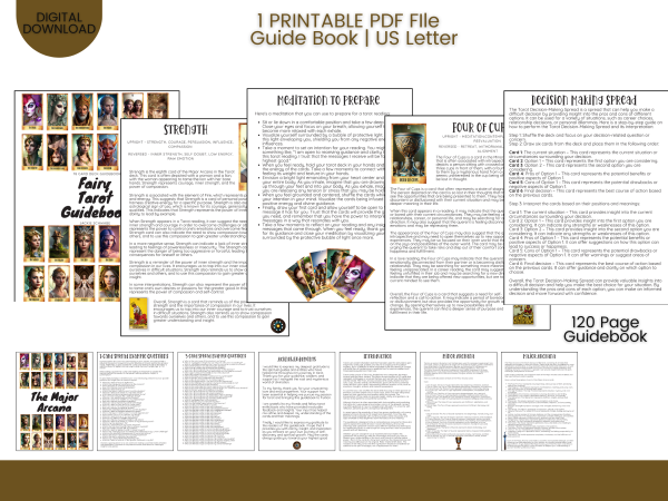 Fairy Tarot Card and Guidebook Canva Templates - Fairy Tarot Deck Creation Kit - Image 5