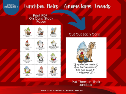 PRINTABLE LUNCHBOX Cards | Positive Notes | Inspiring Notes for Kids and Tweens | Encouragement Cards| Notes for Kids 30 Notes PDF Color B&W - Image 6