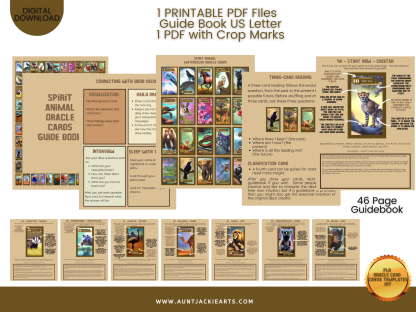 PLR ANIMAL Spirit Oracle CARD Deck Kit - 40 Tarot Sized Cards, 46 page Guidebook, 40 Mini-Stickers, Etsy Listing, Images - Image 6