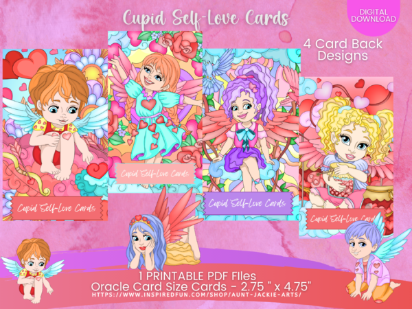 PRINTABLE CARD Deck - Cupid Self-Love Cards Affirmation Cards - Tarot Sized Cards 2.75 x 4.75 - US Letter Digital Download - 30 Cards - Image 5