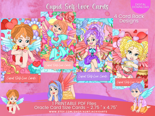 PRINTABLE CARD Deck - Cupid Self-Love Cards Affirmation Cards - Tarot Sized Cards 2.75 x 4.75 - US Letter Digital Download - 30 Cards - Image 7