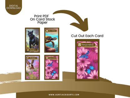 PRINTABLE CARD Deck - Animal Spirit Oracle Card Deck - Oracle / Tarot Sized Cards 3x5 - US Letter - Download - 40 Cards + Guidebook 46 page - Image 7