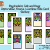 Psychedelic Cat and Dog Affirmation, Oracle, Lunchbox Notes Card Template, 12 Cards, PDF, PNG - Image 2