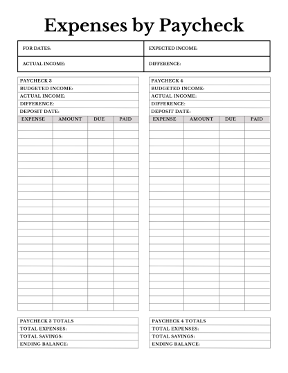 Irregular Income Budgeting Worksheets | Expenses by Paycheck | Ramsey's Baby Steps | Bill Payment Tracker | Printable - Image 8