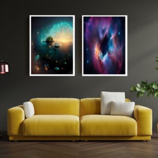 Digital Wall Art-Galaxy Pond and Nebula Printable/DIGITAL DOWNLOAD!