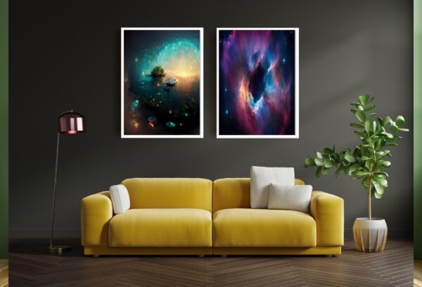 Digital Wall Art-Galaxy Pond and Nebula Printable/DIGITAL DOWNLOAD!