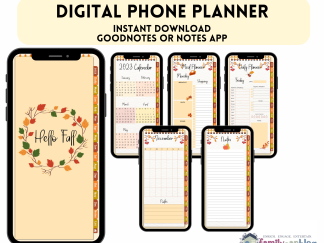 Fall-themed Digital Phone Planner - Lighter Version