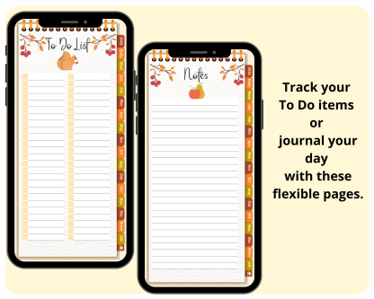 Fall-themed Digital Phone Planner - Lighter Version - Image 3