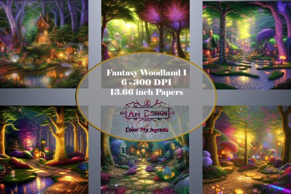 Fantasy Woodland Backgrounds Set 1